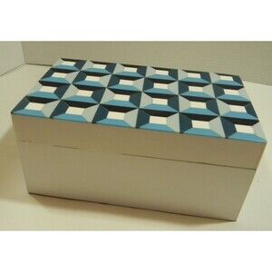 Dalton & Smith Modern Decor Box Jewelry Trinket Wood Lined NWT
